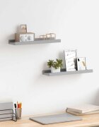 vidaXL Рафтове за фоторамки 2 бр сиви 40x9x3 см МДФ