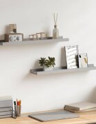 vidaXL Рафтове за фоторамки 2 бр сиви 60x9x3 см МДФ