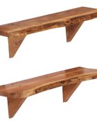 vidaXL Рафтове за стена 2 бр 60x20x18 см акация масив