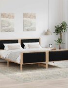 vidaXL Рамка на леглото Кафяв и черен 180 x 200 cm Борово дърво масив