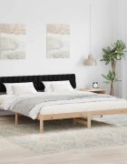 vidaXL Рамка на леглото Кафяв и черен 180 x 200 cm Борово дърво масив