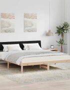 vidaXL Рамка на леглото Кафяв и черен 180 x 200 cm Борово дърво масив
