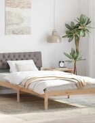 vidaXL Рамка на леглото Кафяво и таупе 100 x 200 cm Борово дърво масив