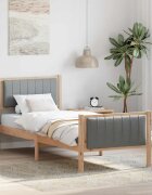 vidaXL Рамка на леглото с таблото Кафяв и светло сив 75 x 190 cm