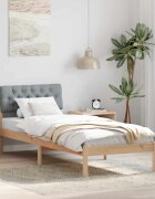vidaXL Рамка на леглото с таблото Кафяв и светло сив 75 x 190 cm