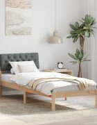 vidaXL Рамка на леглото с таблото кафяво и тъмносиво 75 x 190 cm
