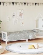 vidaXL Рамка за детско легло бяла 80x200 см масивна чамова дървесина