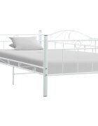 vidaXL Рамка за дневно легло бяла метал 90x200 см