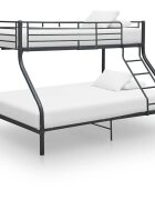 vidaXL Рамка за двуетажно легло черна метал 140x200 см/90x200 см