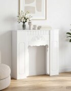 vidaXL Рамка за камина Бял гланц 93 x 20 x 89 см Инженерна дървесина