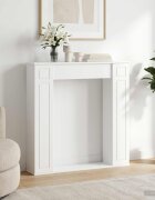 vidaXL Рамка за камина Бяло 100 x 20 x 100 cm Инженерна дървесина