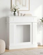 vidaXL Рамка за камина Бяло 102 x 26 x 100 см Инженерна дървесина