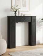 vidaXL Рамка за камина Черно 102 x 20 x 102 см Инженерна дървесина