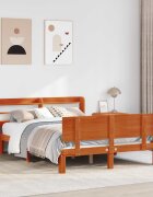 vidaXL Рамка за легло 2 бр. Кафяво с восъчно покритие Солиден бор