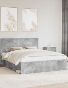 vidaXL Рамка за легло Бетон 160 x 200 cm Солидно борово дърво