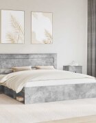 vidaXL Рамка за легло Бетон 180 x 200 cm Солидно борово дърво