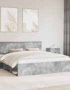 vidaXL Рамка за легло Бетон 180 x 200 cm Солидно борово дърво