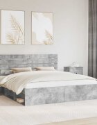 vidaXL Рамка за легло Бетон 180 x 200 cm Солидно борово дърво