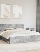 vidaXL Рамка за легло Бетонно сиво 180 x 200 cm Солидно борово дърво