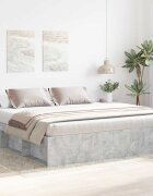 vidaXL Рамка за легло бетонно сиво 180x200 cм Super King Size