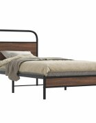 vidaXL Рамка за легло без матрак 100x190 см кафяв дъб инженерно дърво