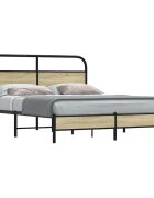 vidaXL Рамка за легло без матрак 150x200 см дъб сонома инженерно дърво