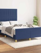 vidaXL Рамка за легло без матрак Blue 120x200cm Fabric