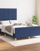 vidaXL Рамка за легло без матрак Blue 120x200cm Fabric