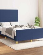 vidaXL Рамка за легло без матрак Blue 120x200cm Fabric