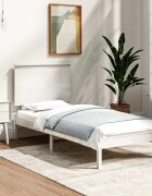 vidaXL Рамка за легло без матрак бял 100x200 см бор масив