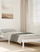 vidaXL Рамка за легло без матрак бял 100x220 см борово дърво масив