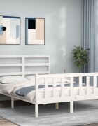 vidaXL Рамка за легло без матрак бял 120x200 см бор масив