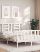 vidaXL Рамка за легло без матрак бял 140x200 см бор масив