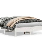vidaXL Рамка за легло без матрак бял 140x200 см бор масив