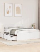 vidaXL Рамка за легло без матрак бял 140x200 см бор масив