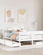 vidaXL Рамка за легло без матрак бял 150x200 см бор масив