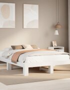 vidaXL Рамка за легло без матрак бял 150x200 см бор масив