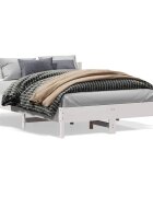 vidaXL Рамка за легло без матрак бял 150x200 см бор масив