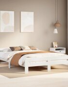 vidaXL Рамка за легло без матрак бял 150x200 см бор масив