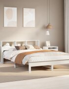 vidaXL Рамка за легло без матрак бял 150x200 см бор масив