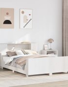 vidaXL Рамка за легло без матрак бял 150x200 см бор масив