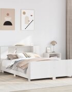 vidaXL Рамка за легло без матрак бял 150x200 см бор масив