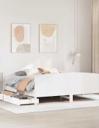 vidaXL Рамка за легло без матрак бял 160x200 см бор масив