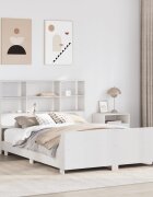 vidaXL Рамка за легло без матрак бял 160x200 см бор масив