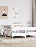 vidaXL Рамка за легло без матрак бял 180x200 см бор масив