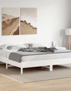 vidaXL Рамка за легло без матрак бял 180x200 см бор масив