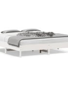 vidaXL Рамка за легло без матрак бял 200x200 см бор масив