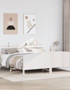 vidaXL Рамка за легло без матрак бял 200x200 см бор масив