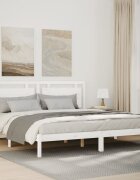 vidaXL Рамка за легло без матрак бял 200x220 см масивна дървесина