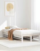 vidaXL Рамка за легло без матрак бял 90x200 см бор масив